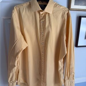Polo Ralph Lauren Regent Classic Fit Yellow Stripe Button Down Shirt Mens